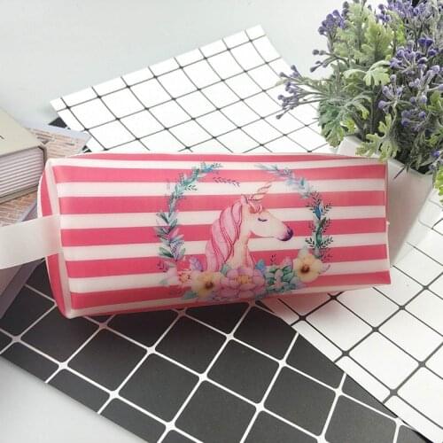 Large Silicone Pencil Cases Kawaii Unicorn Pencil Bag Pouch Cute School Pencil Box Big Pen Case For Girls Boys Korean Stationery