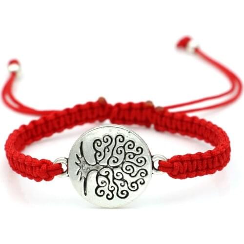 JAKONGO Love Tree of Life Charm Bracelet Braided Red Rope Bracelet for Women Men Adjustable Handmade Bracelet