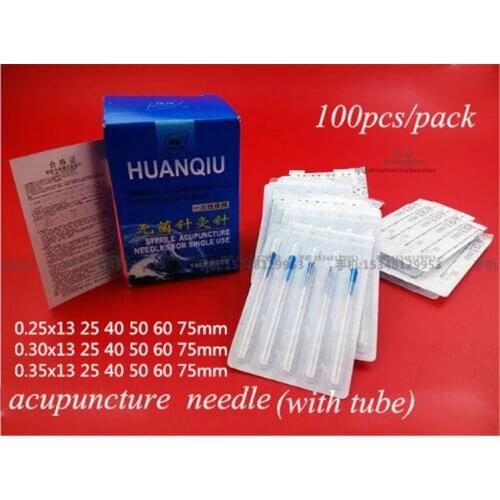 CE FDA medical Huanqiu disposable sterile single use acupuncture tube needle copper Handle slimming massage acupuncture needles