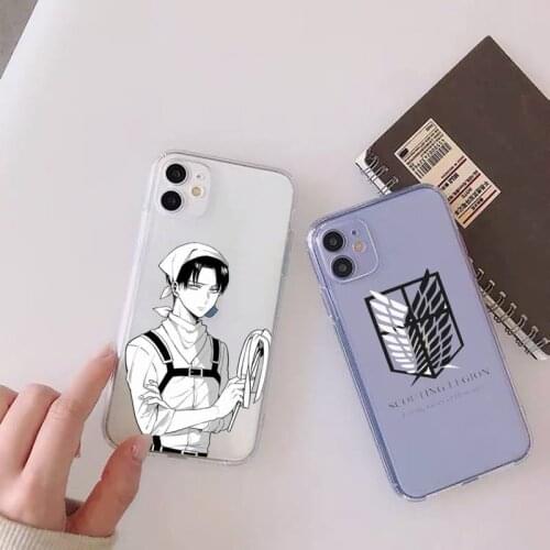 Attack On Titan Phone Case For iphone 12 11 mini x xs xr pro max 8 7 6s 6 5 5s 5c se plus Transparent soft