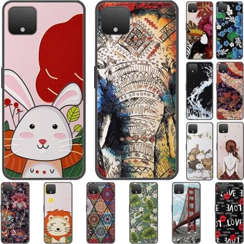 For Google Pixel 4 XL Case Black Silicone Cover For Google Pixel 4 Phone Cases 3D Relief TPU Soft Coque Pixel4 XL XL4 Back Cover