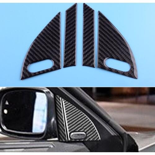 Carbon Fiber Black Interior Door Speaker Panel Cover Trim Frame Fit for Dodge Charger 2015 2016 2017 2018 2019 2020