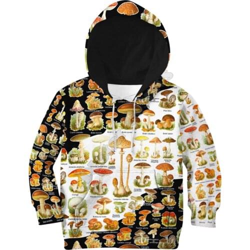 Mushrooms 3D Printed Hoodies Kids Pullover Sweatshirt Tracksuit T Shirts Boy For Girl Funny Apparel