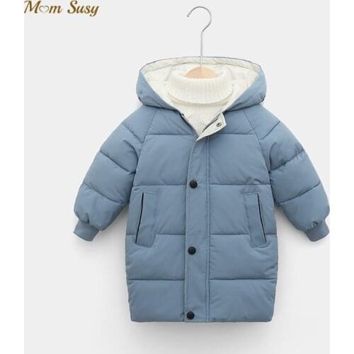 Baby Down Jacket Boy Girl Hooded Windbreaker Child Winter Jacket Parkas Toddler Teen Long Coat Snowsuit Baby Clothes 2-10Y