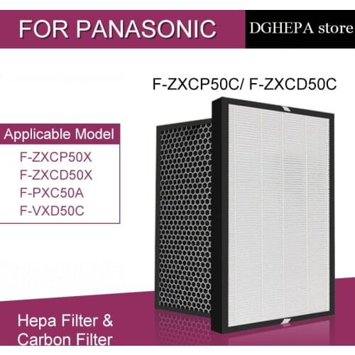 HEPA filter F-ZXCP50C and Carbon filter F-ZXCD50C for Panasonic F-ZXCP50X F-ZXCD50X F-PXC50A F-VXD50C F-PXC50C air puriifier