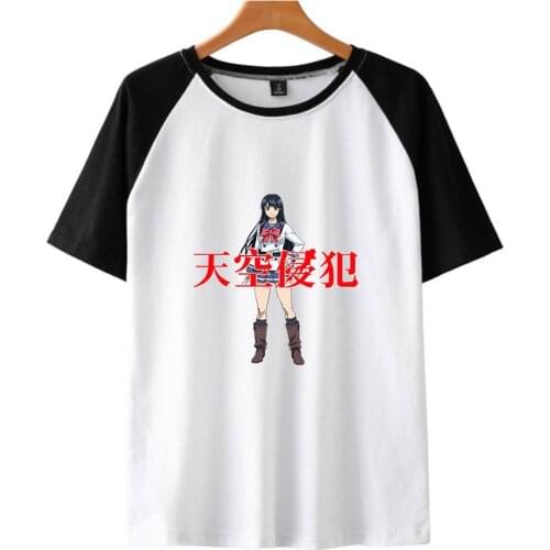 High-Rise Invasion T-Shirts Japanese Anime Print Short Sleeve Cotton O-Neck Mens Splicing T-Shirt Summer