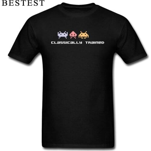 Tops Tees Custom Men T-shirt Classic Trained 80s Video Gamer Tshirt Black Letter Cotton Streetwear Adult T Shirt Drop Shipping