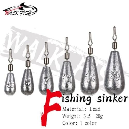 WALK FISH 5PCS/Lot 3.5g 5g 7g 10g 14g 20g Fishing Sinkers Tear Drop Shot Weights For Fishing Accessories