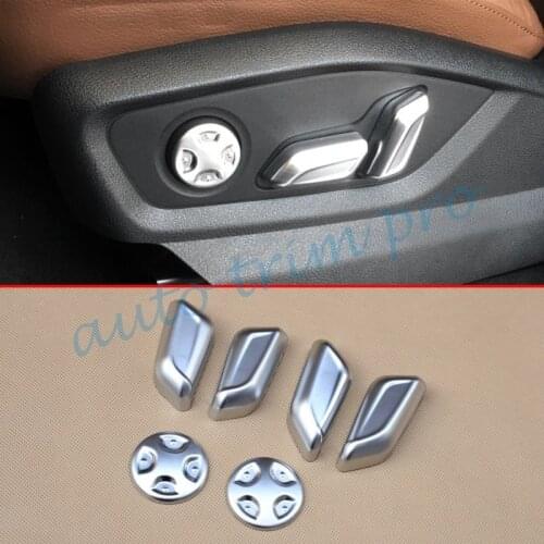 Chrome Accessories Seat Adjust Switch Button Cover Trim Fit For Audi Q7 2016 2017 2018 Interior Parts Decoration
