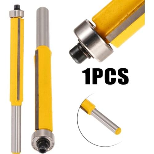 1pc Extra Long Flush Trim Router Bit 1/4" Shank x 3/8" Cutting Diameter x 2" Height For Woodworking Milling Cutter