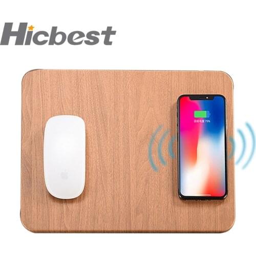 Wireless Charging Charger Mouse Pad Mat for iPhone 12 11 Pro Max 8 PU Leather Induction Charger Mousepad for Samsung S21 S20 S10
