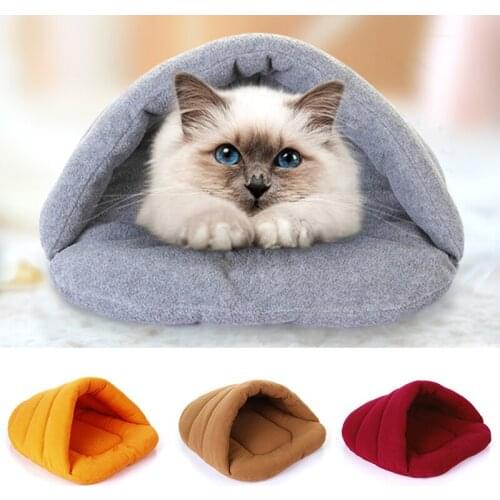 Pet Kennel Beds House 3 Sizes Soft Fleece Pad Cave Bed for Pet Sleeping Bag @LS