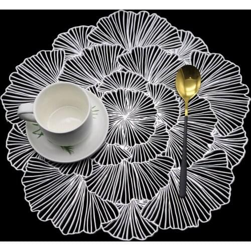 Reusable PVC Table Mat Waterproof Heat Insulation Non-slip Hollow Dinner Placemat Living Room Dining Table Decoration Accessorie