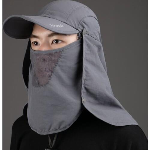 Sireck Three Color Mens Fisherman Sun Visor Anti-mosquito Camo Peaked Cap Hat Bucket Cargo Hunting Fishing Topee Hats