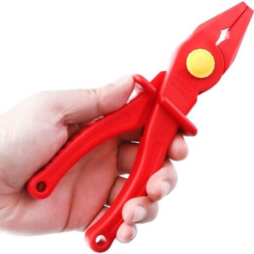 Non-slip VDE Resistant Plastic Flat Nose Pliers Used for Clamping or Winding Wire Operation High Temperature Resistant