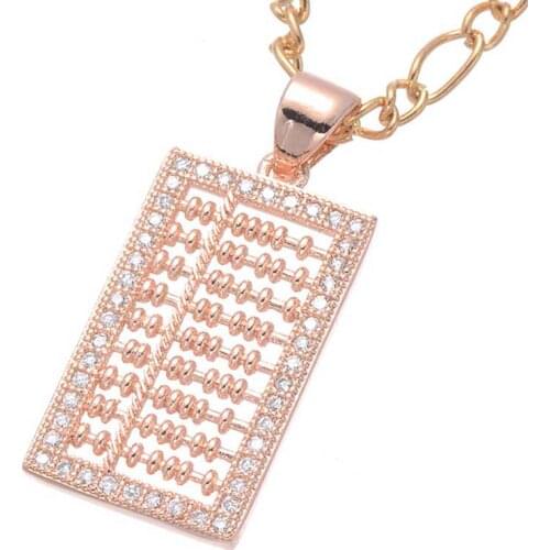 Abacus Necklace Color Copper Zirconia Ancient China Counting-frame Necklaces & Pendants For Men/Women Gift Jewelry