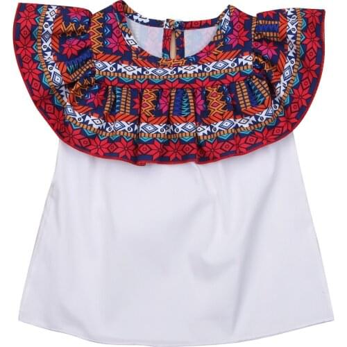 Ethnic style Kids Baby Girls Ruffles Princess Dress Party Pageant Boho Floral Dresses Size 0-3T