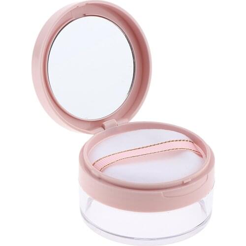 Premium 20g Translucent Loose Powder Cosmetic Box Case with Makeup Mirror Empty Jar with Lid Cap Accessories