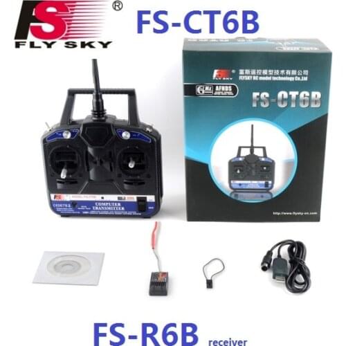 FlySky FS-CT6B FS CT6B 2.4G 6CH Radio RC System ( TX FS-CT6B + RX FS-R6B) RC 6CH Transmitter+FS-R6B Receiver Ship w/ Color Box