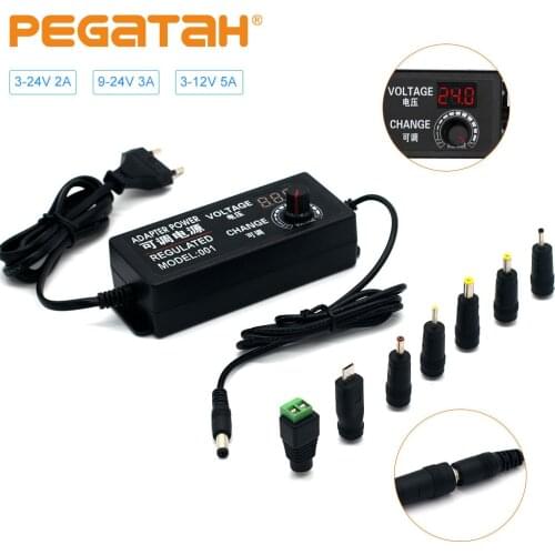 Adjustable power adapter AC to DC 3V-12V 3V-24V 9V-24V Universal display screen voltage Regulated power supply adatpor 3 12 24 v