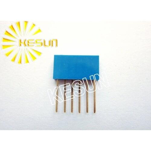 BLUE 6P 6Pin 11MM Long Needle 2.54MM Female Pin Header Strip Stackable Header x500PCS