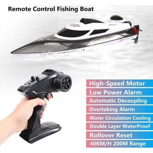 High Speed RC Fishing Boat 40KM/H Rollover Reset Water Circulation Cooling Electric Auto-Decouple Remote Control Boat Kids Toys