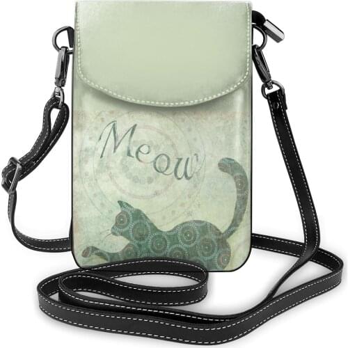 Meow Shoulder Bag School Student Women Bags Fashion Reusable Leather Purse
