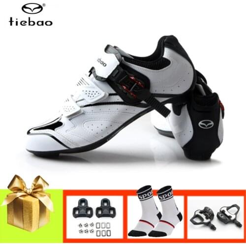 TIEBAO cycling shoes road men sapatilha ciclismo professional bicycle sneakers outdoor sport self-locking breathable bike shoes