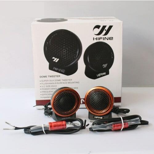 High Quality 100W Car Speaker Silk Dome Tweeter 2pcs/lot Treble Head Hifi Loud Audio Speakers Tweeters Free Shipping