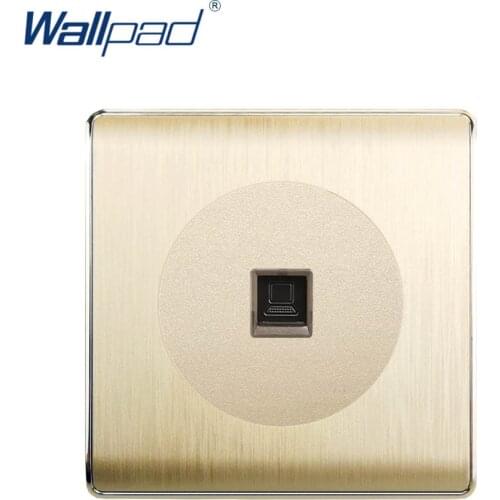Wallpad 2020 DATA Socket Wall Socket Computer Ethernet RJ45 CAT6 Weak Electricity Outlet Gold PC Brushed Panel For Home