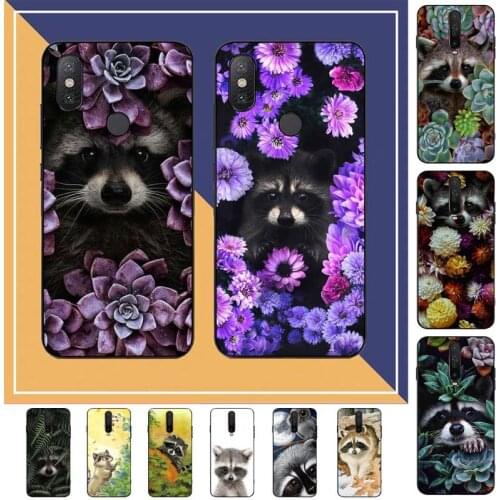 Yinuoda Raccoon Fox Animal Flower Phone Case for Redmi Note 8 7 9 4 6 pro max T X 5A 3 10 lite pro
