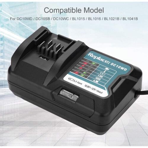 DC10WD Charger Replace for MAKITA battery 10.8V 12V BL1016 BL1040B BL1015B BL1020B BL10DC10SA CL107FDWY CL107DWM AC100-260V