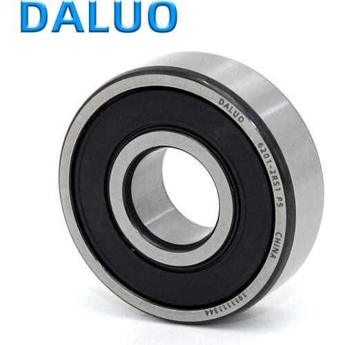 1PCS 6201-2RS1 P5 12X32X10 DALUO Bearing 6201 6201RS 6201-2RS ABEC-5 Single Row Deep Groove Ball Bearings Metric