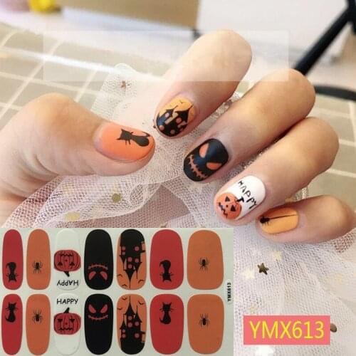 14 Waterproof 3D Nail Paste Waterproof Environmental Protection Nail Accessories Suitable For Ladies Halloween
