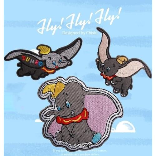 30pcs/lot Large Embroidery Patch Flying Elephant Animal Kids Clothing Decoration Sewing Accessories Craft Diy Applique