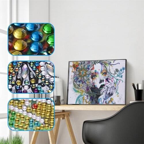 DIY 5D Diamond Painting By Number Kits Diamond Art Crafts Beauty Girl Special Shaped Diamond Embroidery for Kids Home Decoration