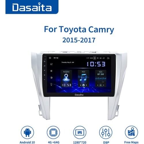 9'' Dasaita Android 10 Multimedia Player Car Radio Player Stereo for Toyota Camry 2015 2016 2017 Navigation HD Carplay 64GB 4GB
