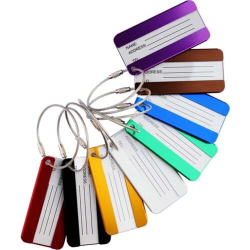 1pcs Keyring Metal Luggage Tags Aluminum Alloy Tag For Travel Luggage Identifier Suitcase Bag Labels Travelling Accessoires