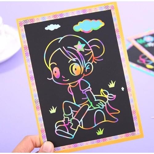 10Pcs Magic Scraping Papers Art Doodle Pad Childrens Creative DIY Early Educational Learning Creative Drawing Toys for Children