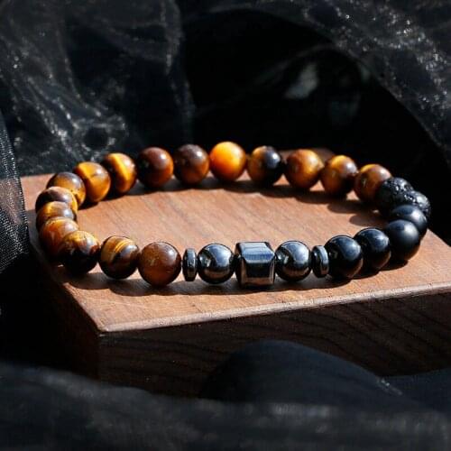 Charm Natural Tiger Eye Male Bracelet Bileklik Yoga Energy Healing Hematite Stone Wrap Bracelet For Women Gifts