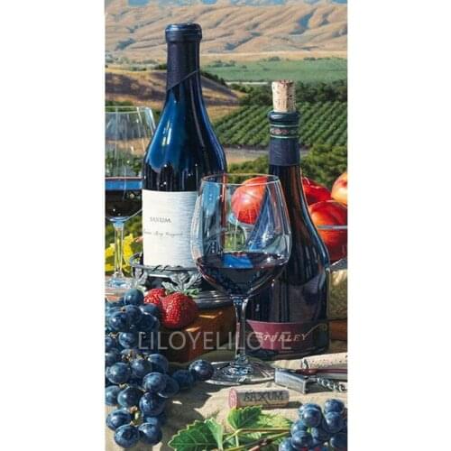 DIY Fruit wine 5D square diamond embroidery home decor diamond painting cross stitch crafts diamond mosaic wall painting FG1173