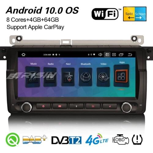 Erisin 8.8" 8-Core IPS Android 10 Car Stereo DAB+ Carplay DSP GPS WiFi OBD2 BT For BMW 3er E46 318 320 325 M3 MG ZT Rover75 8146