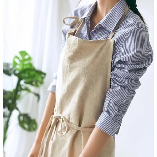 Flower Shop Gardening Apron Cotton And Linen Coffee Shop Kitchen Apron Cooking Baking Restaurant Overalls Temperament Aprons