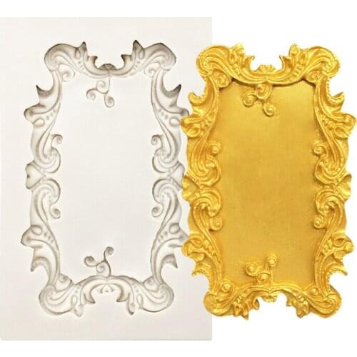 Photo Frame Mirror Silicone Cake Baking Mold Sugarcraft Chocolate Cupcake Resin Tools Fondant Decorating Tools
