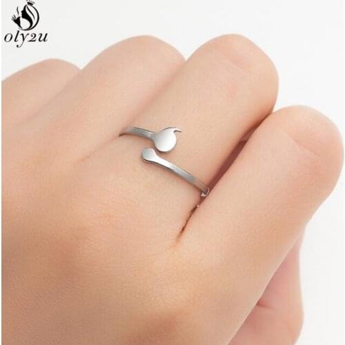 Personality Adjustable Ring Stainless Steel Point and Comma Rings for Women Inspired Mental Health Student Graduation Ring Gifts
