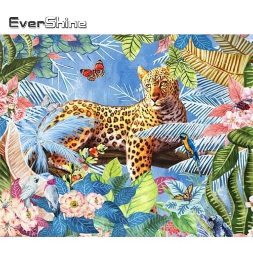 EverShine Diamond Mosaic Animals Picture Rhinestones Diamond Painting Leopard Cross Stitch Art Kits Sale Handmade Home Decor
