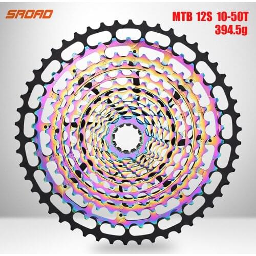 2022 SROAD 12 Speed Golden MTB Cassette 10-50T STEEL CNC Made SRAM XD Driver Body 12s Bike Freeewheel Super Light CNC Made 392g