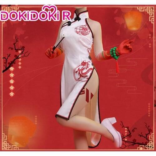 DokiDoki-R Game Arknights Nian Cosplay Costume Women Game Cosplay Girl Sexy Costume Arknights New Year Skin Nian Cheongsam