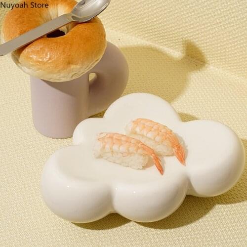 Creative 3D Three-dimensional Cloud Dinner Plate Ceramic Tray Household Storage Tray Living Room Desktop Decoration Accessories