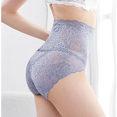High-waist Lace Panties Feminine Temptation Seamless Large Size Buttocks and Abdomen Transparent Briefs Ladies Panties